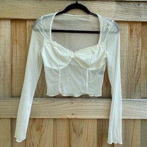 SHEIN Mesh Longsleeve Top